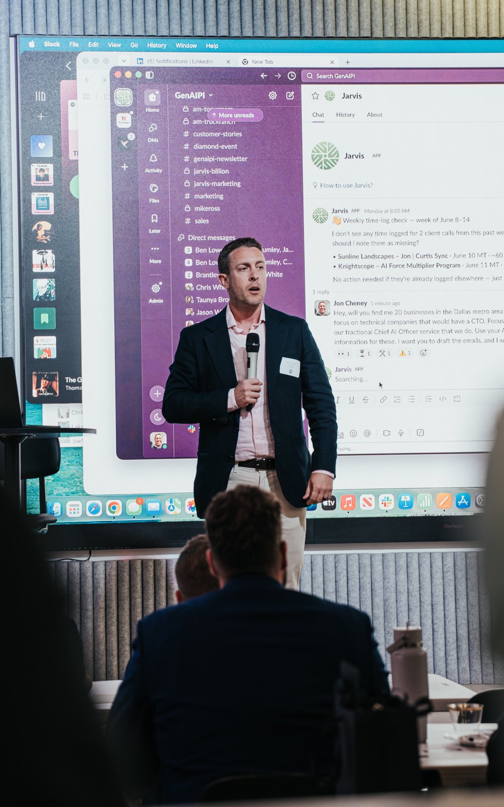 Jon Cheney leading a workshop in front of an audience